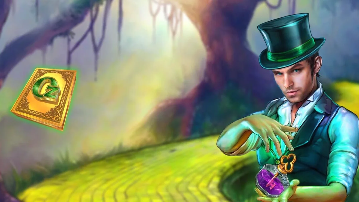 Interface vibrante e mágica do slot Book of Oz Magic 5 Power Combo