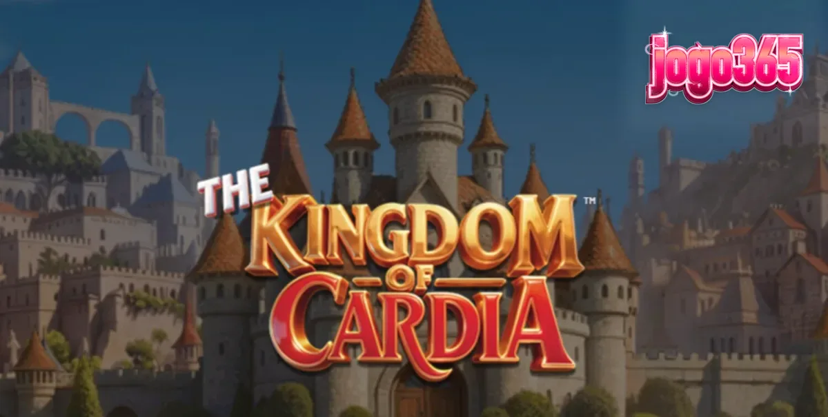 Captura de tela do jogo The Kingdom of Cardia, mostrando o reino de cartas e os símbolos vibrantes.