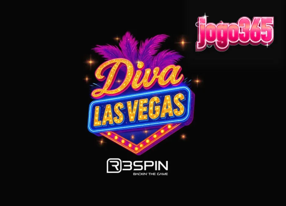 Interface do jogo de slot Diva Las Vegas com luzes neon e elementos de cassino